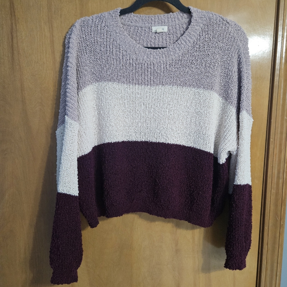 Debut Tri-Tone Knit Sweater Size M